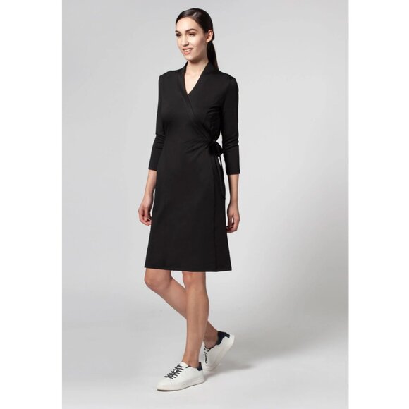 Noel Asmar L Uniforms Amari V-Neck Faux Wrap Dress - Picture 3 of 9